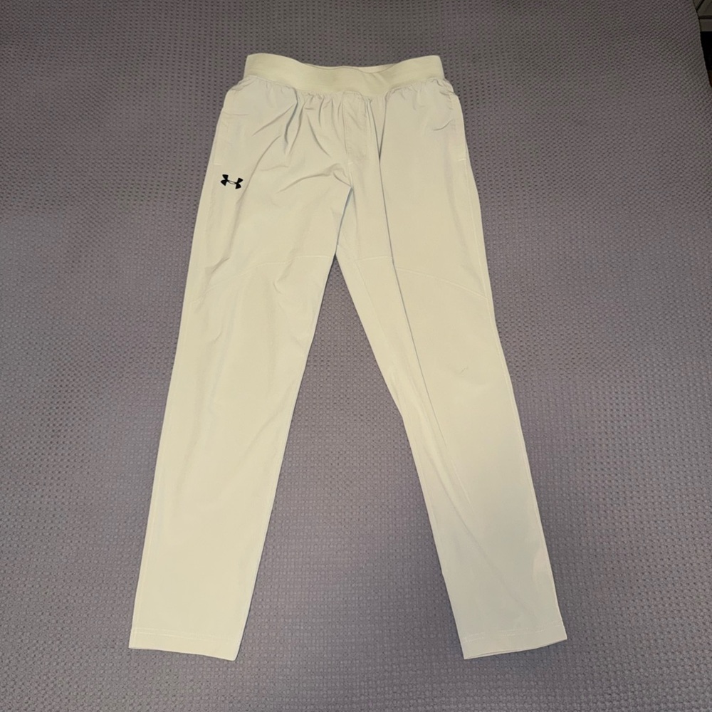 Under Armour White Men's Jogger Sweatpants with Black Logo